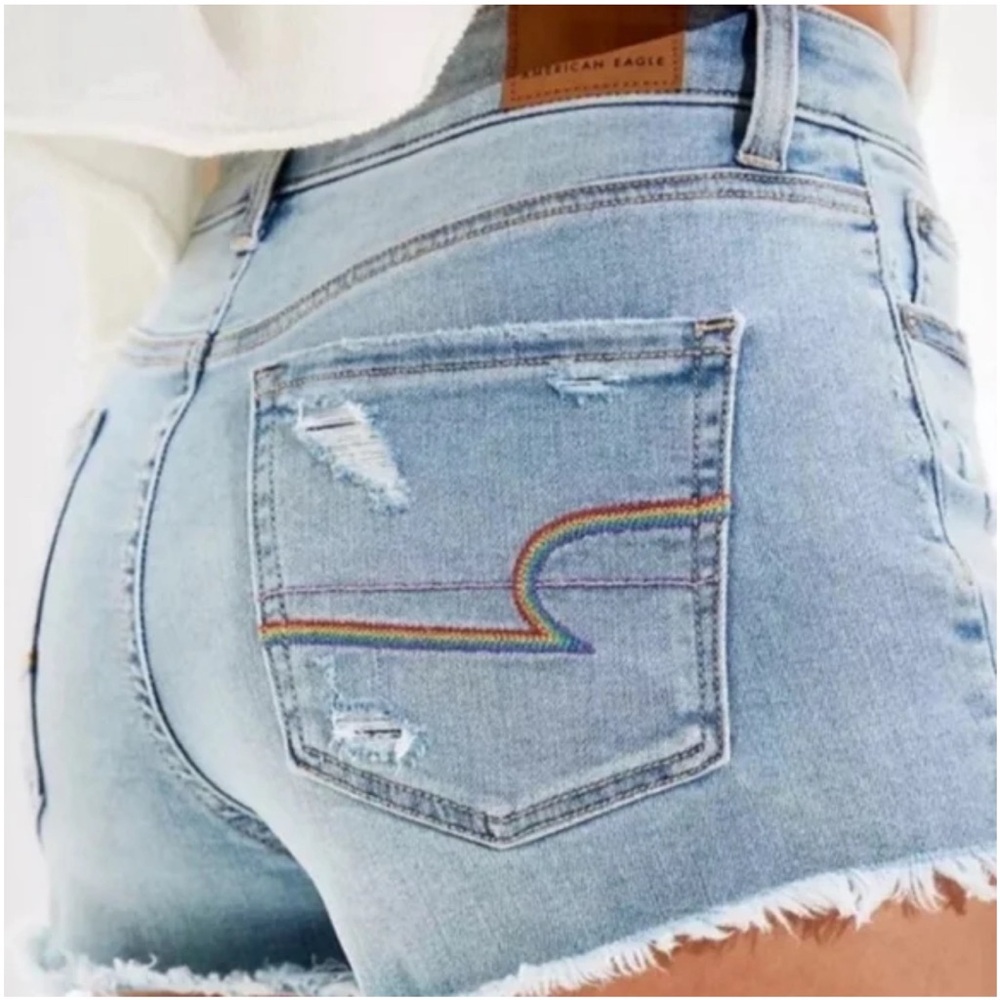 Rainbow stitch next level stretch shorts